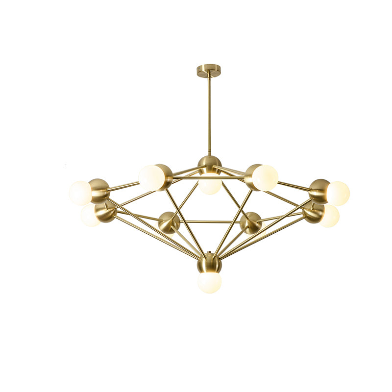 6/8/10-Light Living Room Hanging Light Kit Black/Gold Chandelier Light Fixture with Geometric Metal Arm