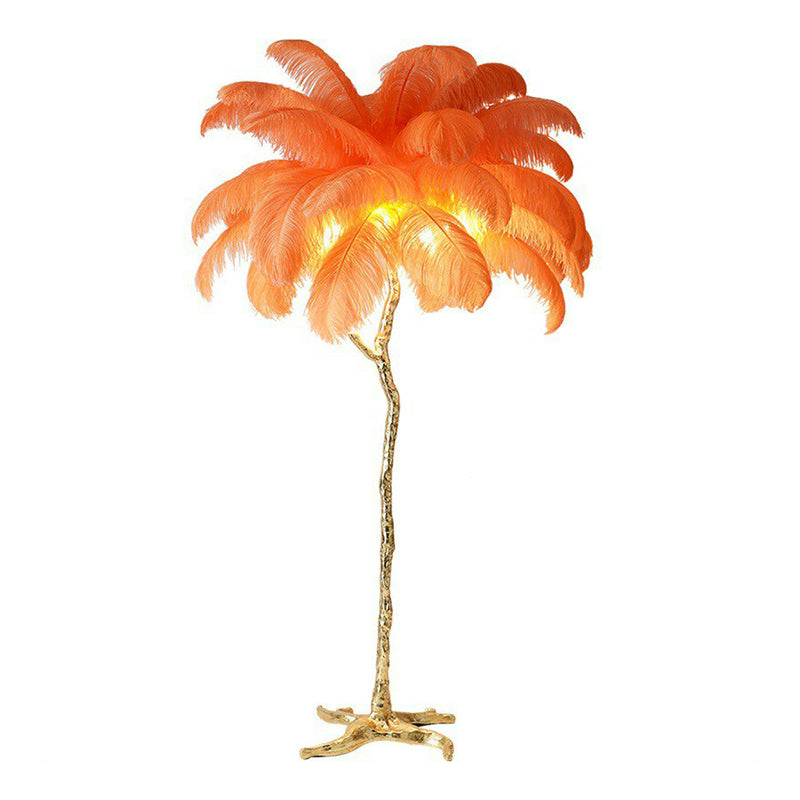 Salon en forme d'arbre Stand Up Light Feather 5 Bulbes Éclairage de sol contemporain