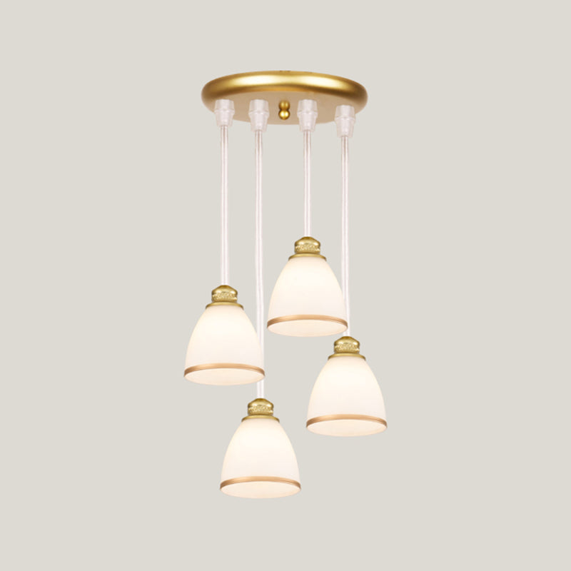 Geometrical Shade Staircase Suspension Glass Light Glass Multi Light Pendentif contemporain