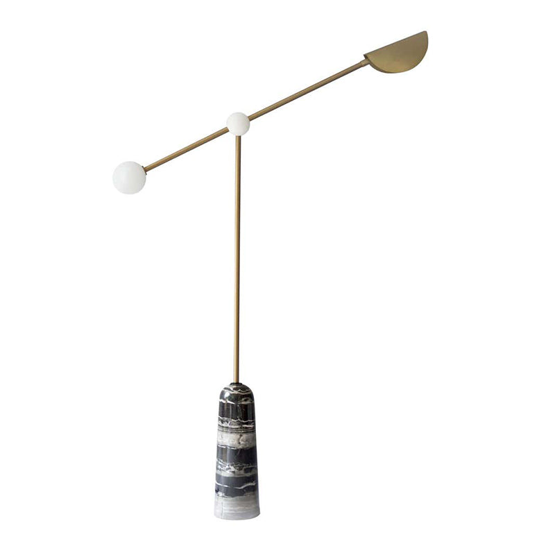 Nordic Style Bell Floor Lamp Marble Living Room Led Standing Lighting met langwerpige arm in messing