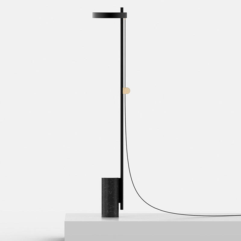 Base de cylindre Light Light Nordic Nordic Black Black LED Floor Lighting avec bras allongé