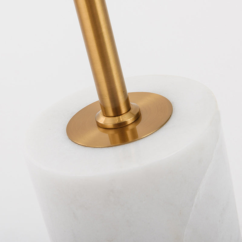 Cylindrical Metallic Stand Up Lamp Postmodern Gold Floor Lighting with Marble Base