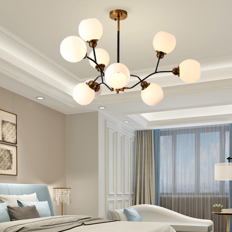 Branch Pendant Chandelier Contemporary Milk Glass 9/12/15 Lights Gold Hanging Pendant Light