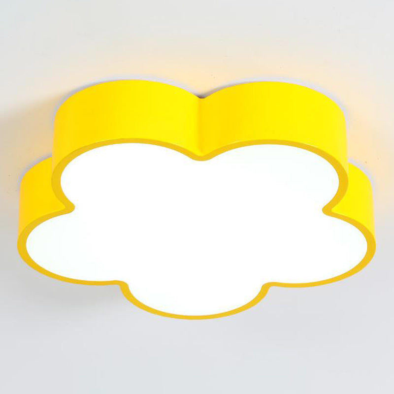 Flower Shaped Flush Mount Lighting Cartoon Metallic Nursery LED Flush Mount Fixture