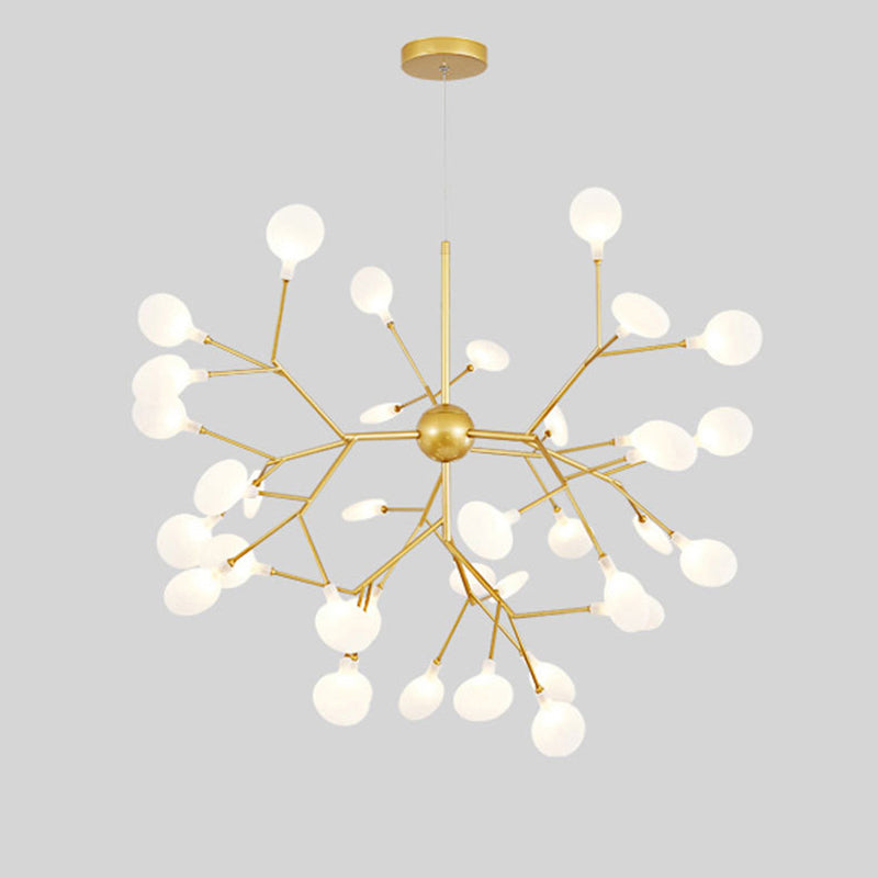 Sputnik Firefly Dining Room LED Ceiling Lighting Acrylic Post-Modern Chandelier Light Fixture in Gold