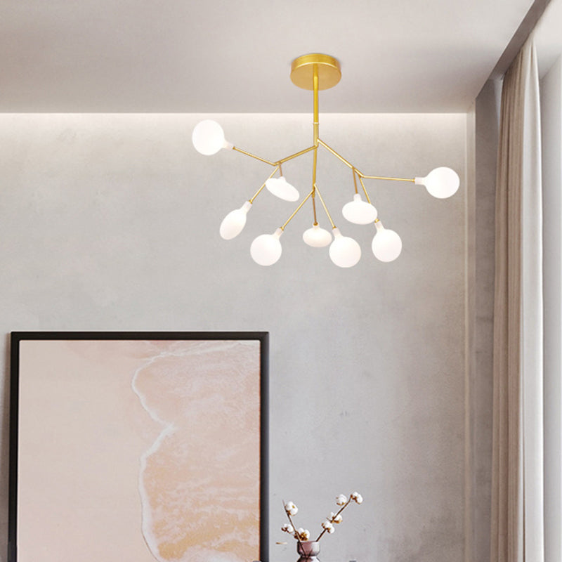 Sputnik Firefly Dining Room LED Plafond Éclairage acrylique luminaire de lustre post-moderne en or