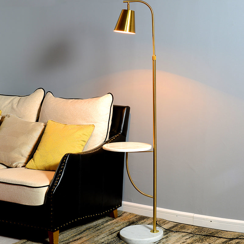 Metal Bell Stand Up Lamp Nordic Style 1 Head Living Room Floor éclairage avec base en marbre