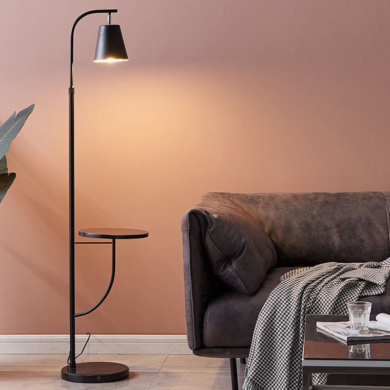 Lampada di supporto in metallo in piedi in stile nordico 1 testa di soggiorno illuminazione con base di marmo