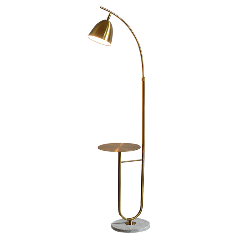 Nordic Bell Shade Vloer Licht Metallic 1 bol woonkamer staande lamp met marmeren basis