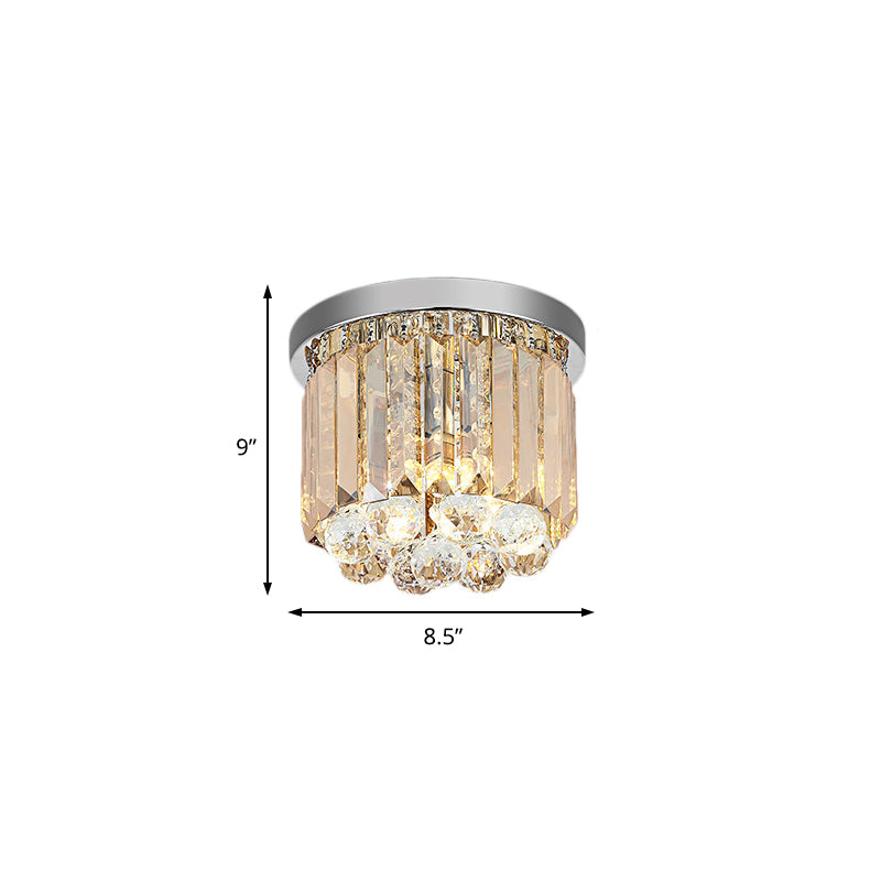 Drum Flush Mount Light Contemporáneo Rectangular-Corte 2/4/6 Luces Cromo Techo Ligero, 8.5 "/12" /16 " Dia