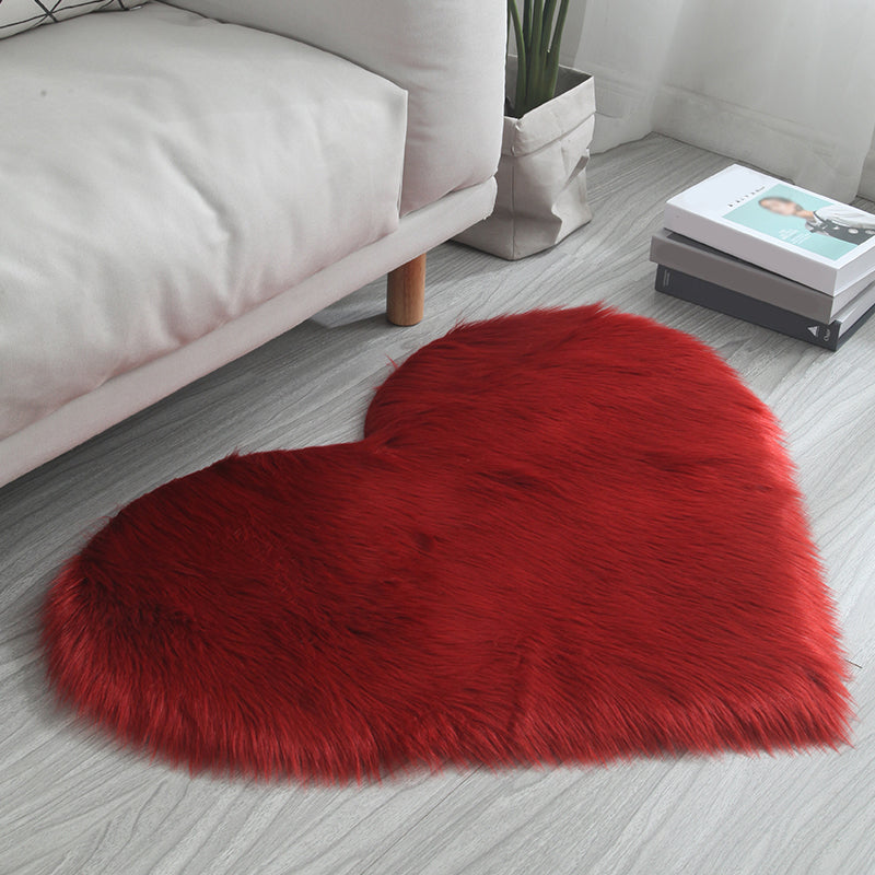 Tapis de couleur unie en forme de coeur Coup de couleur Simple Multipliée Tapis moelleux moelleux pour animaux de compagnie Fluffy pour chambre à coucher pour chambre à coucher