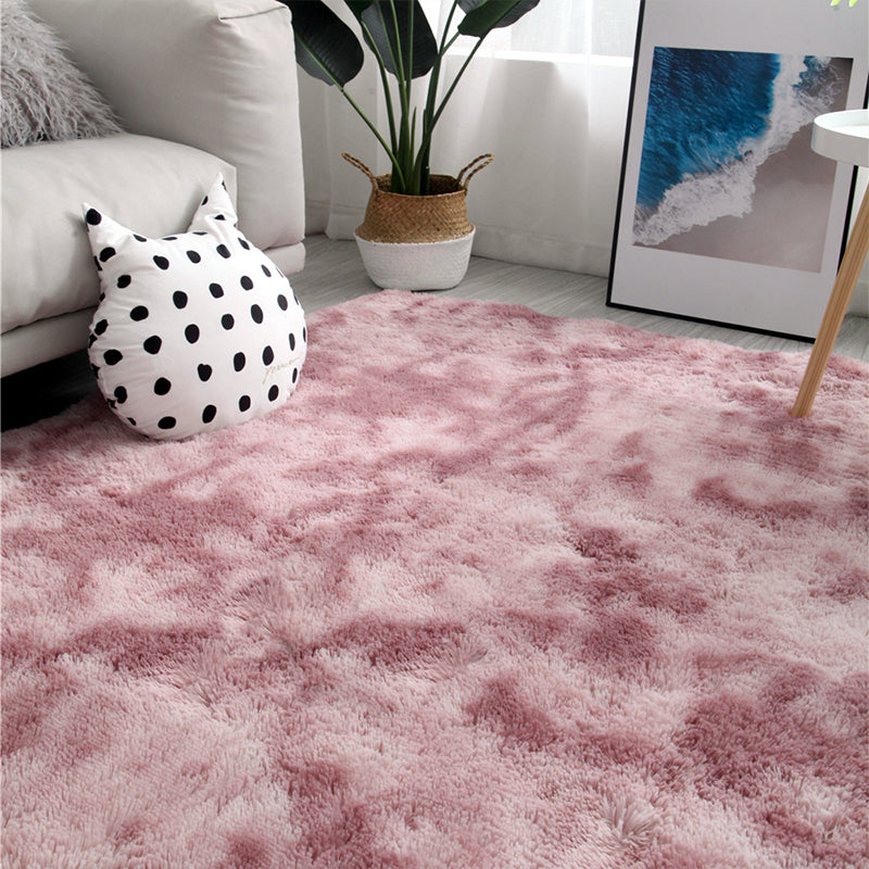 Multi-Colored Simplicity Rug Faux Fur Tie Dye Patterned Carpet Anti-Slip Backing Machine Washable Rug for Room