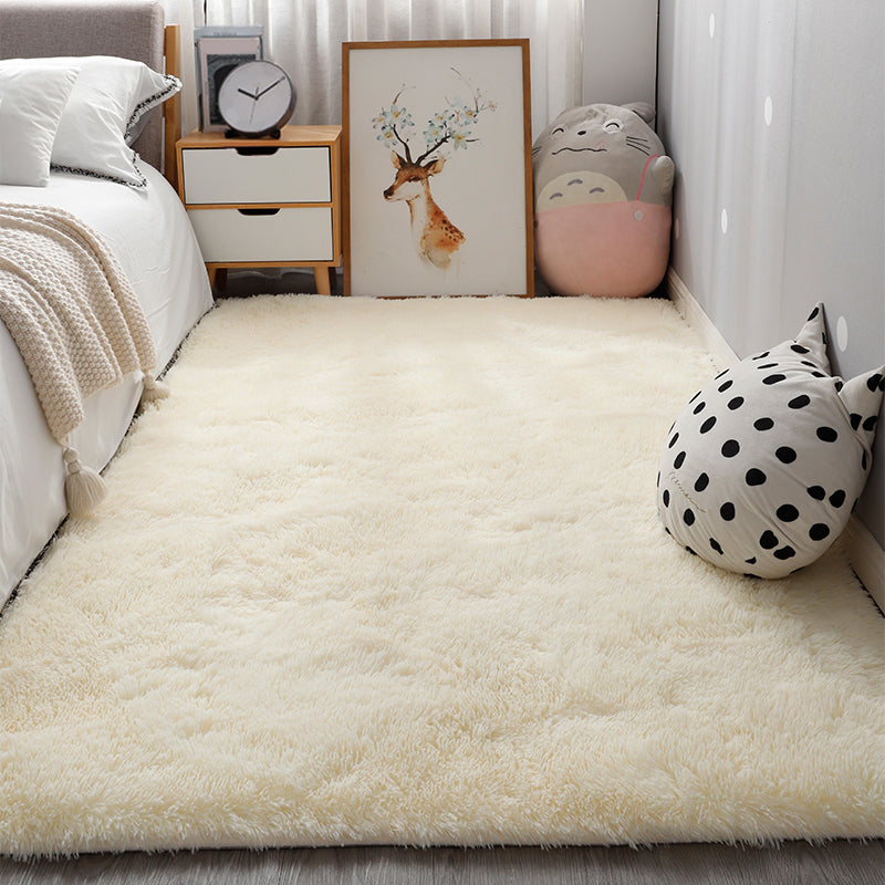 Alfombra de concordancia de dormitorio Área simple multicolor alfombra de piel sintética anti-deslizamiento alfombra de interior lavable