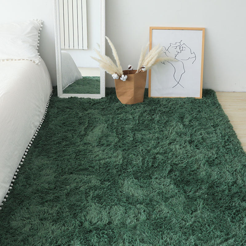 Multi-Color Simple Rug Faux Fur Solid Area Rug Anti-Slip Backing Pet Friendly Rug for Room