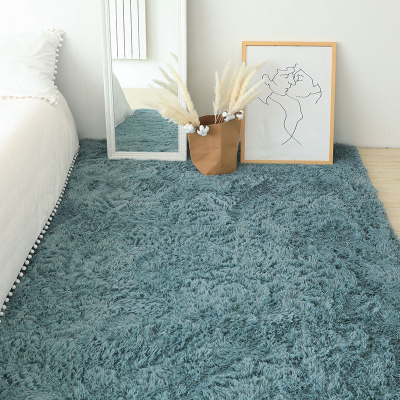 Multi-Color Simple Rug Faux Fur Solid Area Rug Anti-Slip Backing Pet Friendly Rug for Room