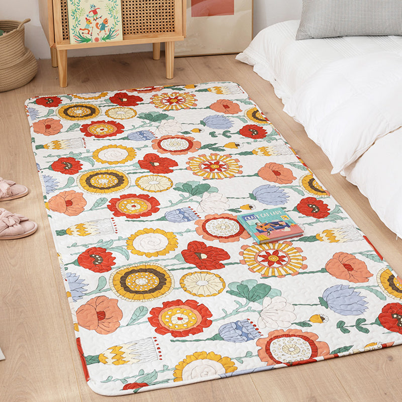 Comfort Western Rug Multi Colored Floral Printed Carpet Anti-Slip Pet Friendly Area Rug for Room