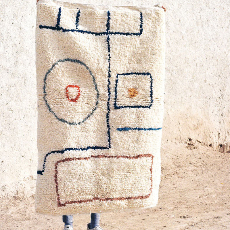Alfombra étnica informal de la zona tribal multicolor alfombra antideslizador