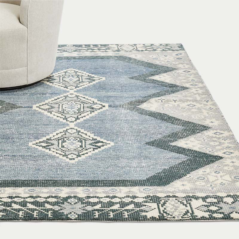 Multi Colored Bohemian Rug Cotton Blend Tribal Pattern Area Carpet Machine Washable Non-Slip Indoor Rug for Parlor