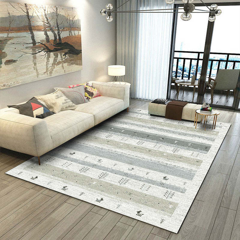 Tapis de parlace bohème Synthétique à motifs multi-couleurs Synthétique non glipage Rapis intérieur lavable