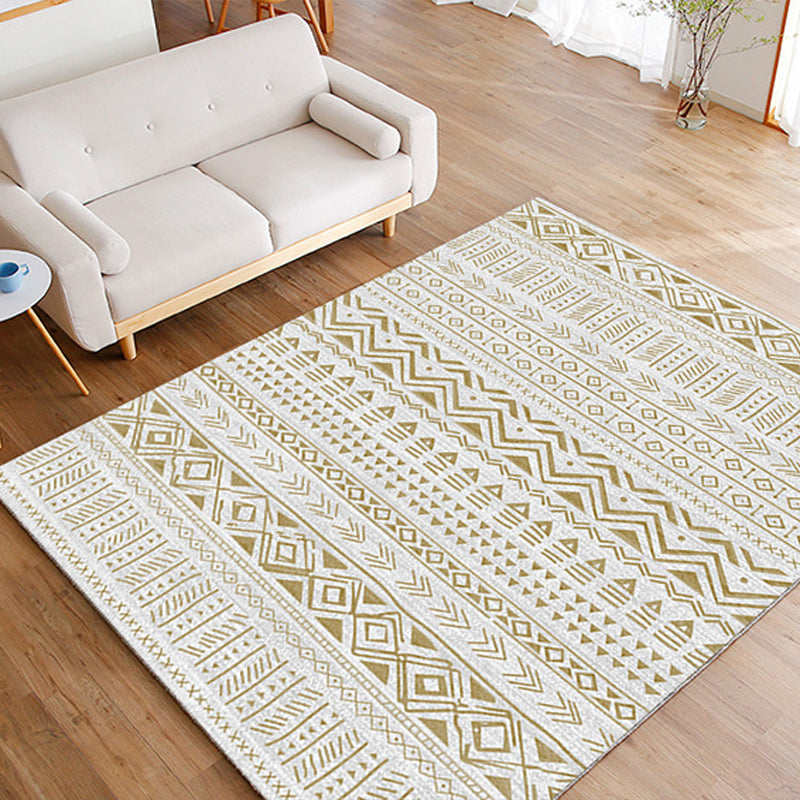 Ethnic Geometric Printed Rug Multi Colored Cotton Blend Indoor Rug Pet Friendly Easy Care Area Carpet for Living Room