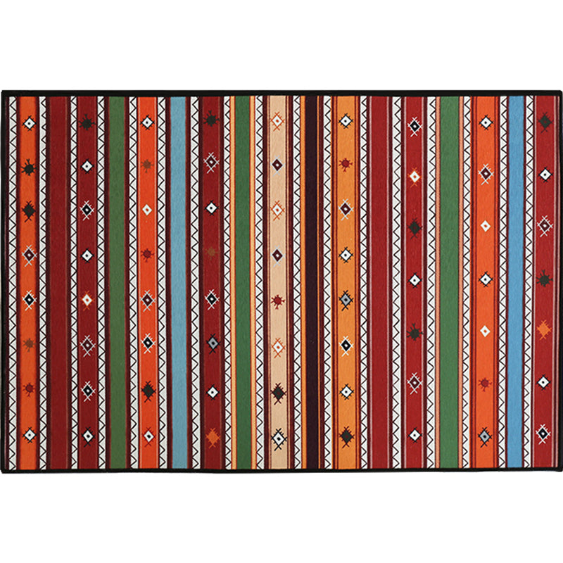 Tapis à imprimé géométrique vintage Multi-colored Tapis Polyster Anti-Slip Backing Washable Tapis pour décoration domestique