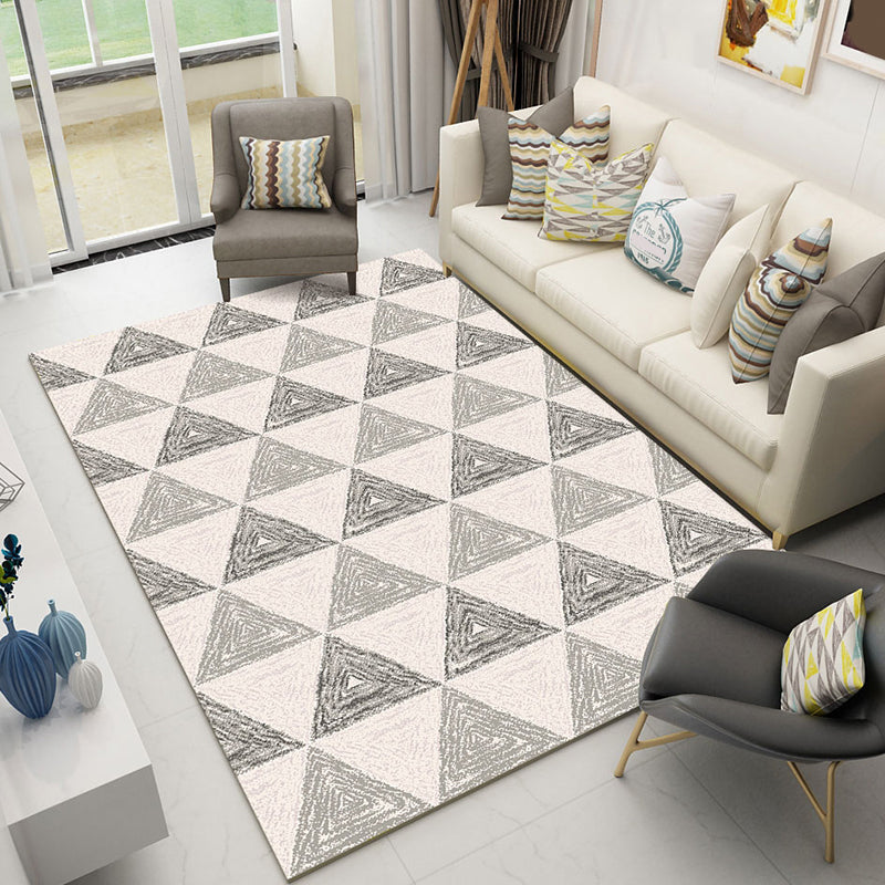 Multi-Colored Boho Rug Cotton Blend Geometric Printed Area Carpet Machine Washable Easy Care Non-Slip Rug for Bedroom