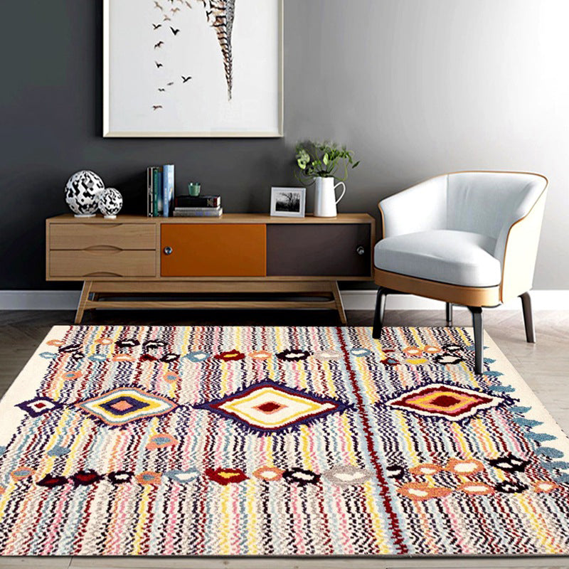 Rapis de salon américain multi-couleurs Southwestern Print Carpet Polypropylène Anti-Slip Machine Wasable Ratable