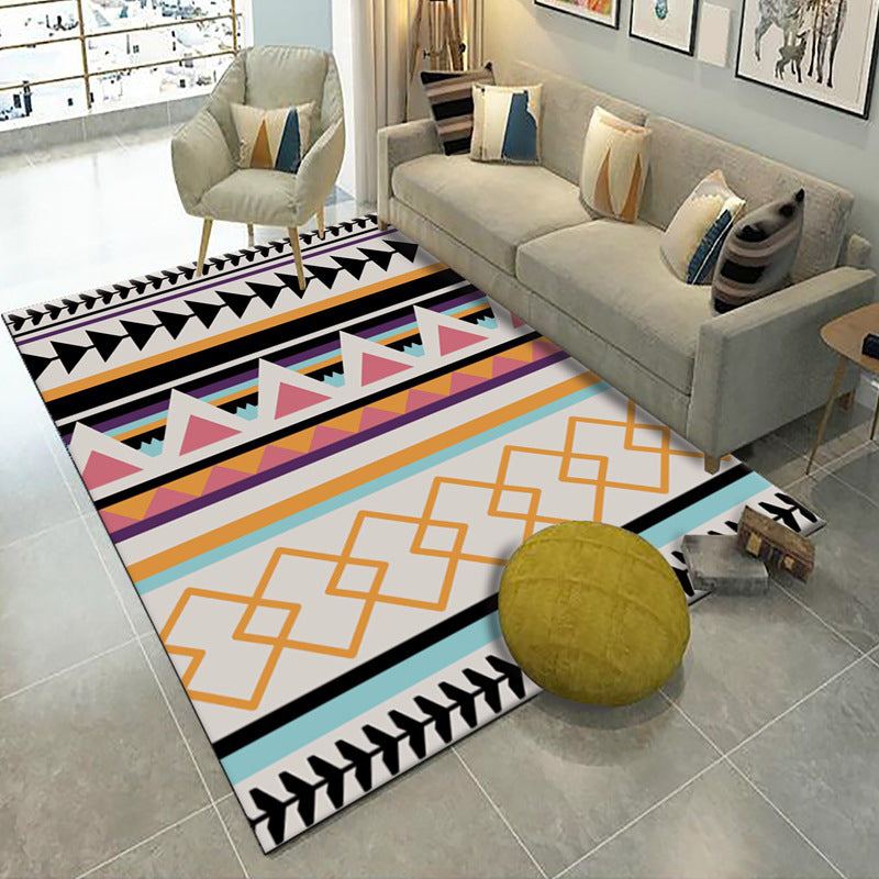 Americana Living Room Rug Multi Color Southwestern Print Carpet Polypropylene Anti-Slip Machine Washable Rug