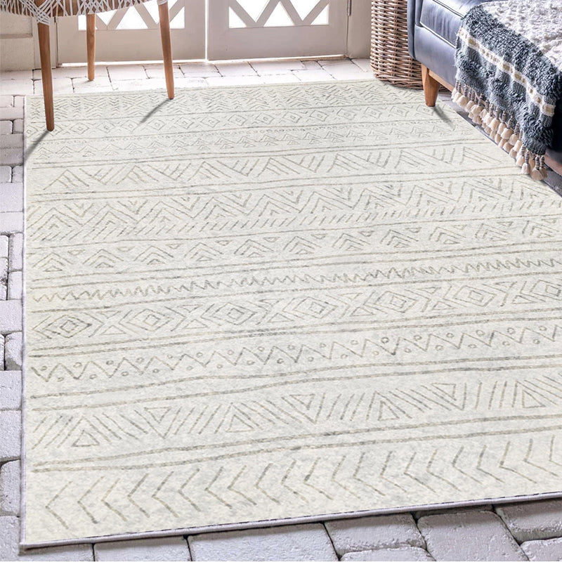 Einfacher Boho Teppich Multi-Farb Geo bedrucktes Teppich Haustierfreundlicher waschbarer Anti-Rutsch-Rückschlag Teppich für Zimmer