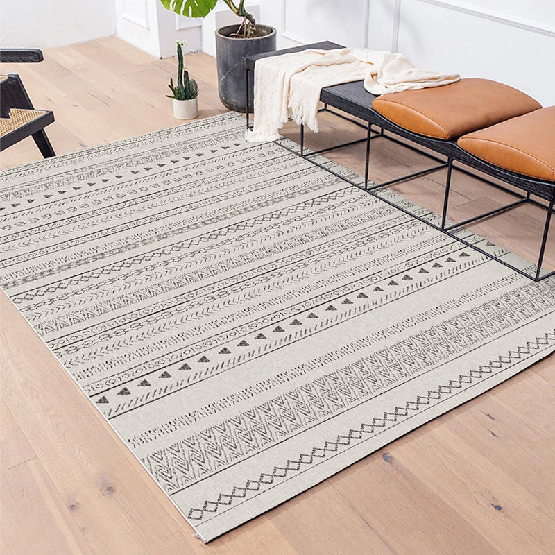 Simple Boho Rug Multi Color Geo Printed Area Rug Pet Friendly Washable Anti-Slip Backing Carpet for Room