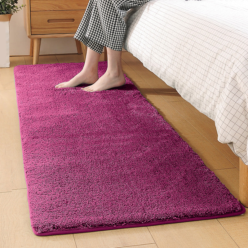 Multi-Colored Bedroom Rug Classic Solid Color Area Carpet Polyster Non-Slip Stain-Resistant Indoor Rug