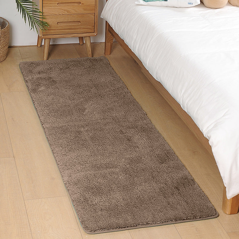 Multi-Colored Bedroom Rug Classic Solid Color Area Carpet Polyster Non-Slip Stain-Resistant Indoor Rug