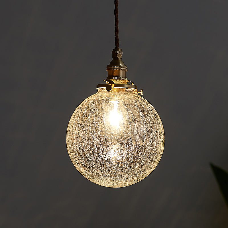 Sphère industrielle Lumière de plafond simple en verre transparent suspendu suspendu pour le salon