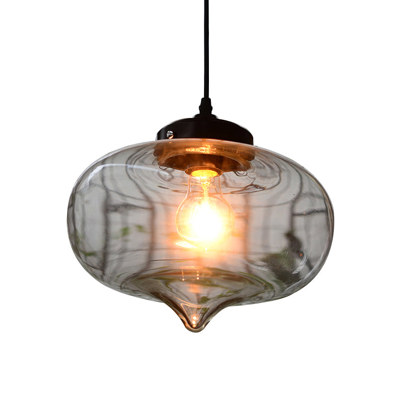 Blown Glass Shaded Hanging Light Simplicity 1 Bulb Restaurant Pendant Light Fixture