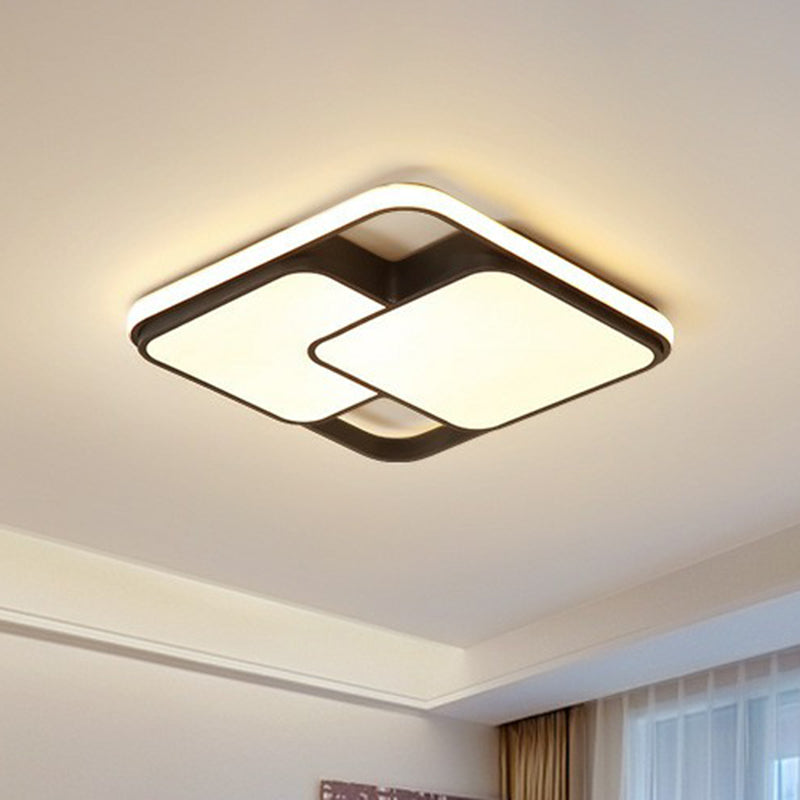 Splicing Rhombus Acrylic Flush Mount Lighting Minimalist Black LED Flush Mount Fixture