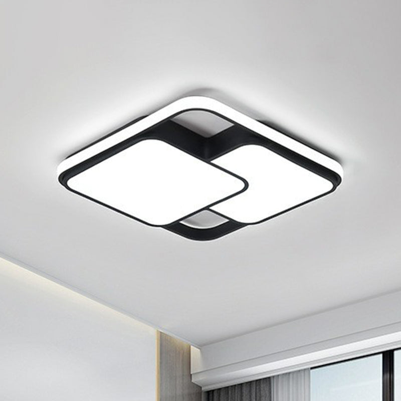 Splicing Rhombus Acrylic Flush Mount Lighting Minimalist Black LED Flush Mount Fixture