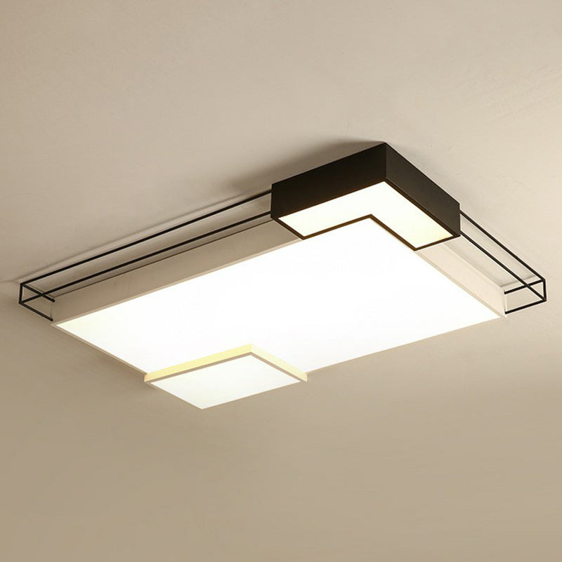 Extra-dünnes Wohnzimmer LED Flush Mount Licht Acryl moderne LED Flush Deckenleuchte in Schwarz und Weiß