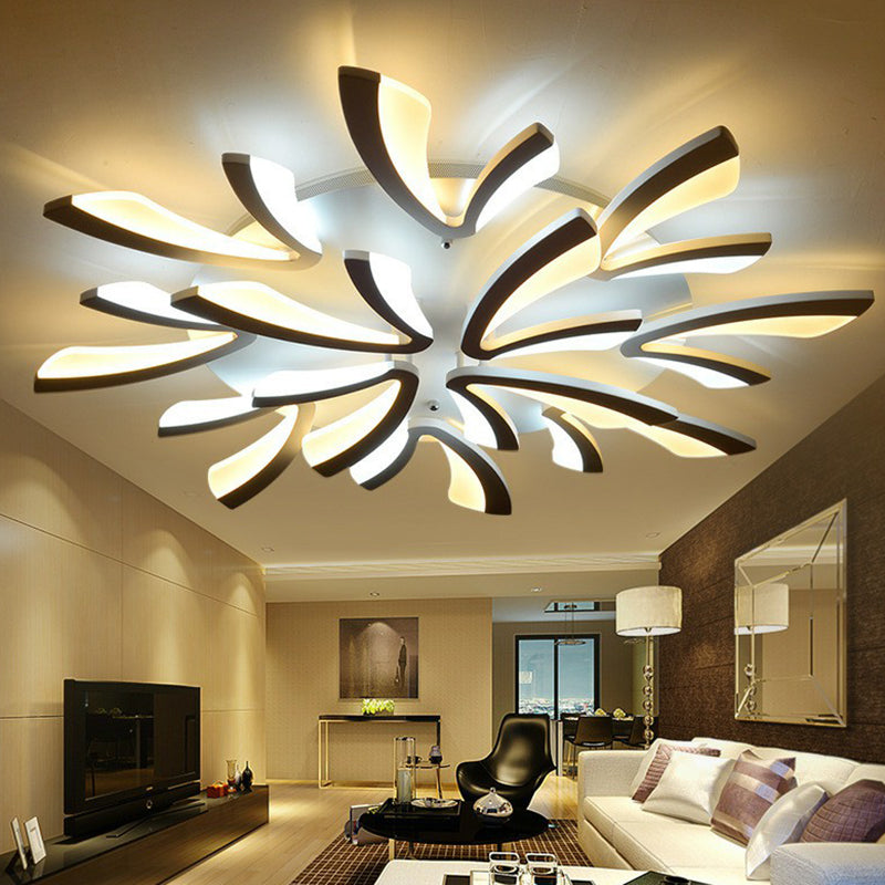 Dandelion Ceiling Mounted Light Minimalist Acrylic Living Room LED Semi Flush Mount in White