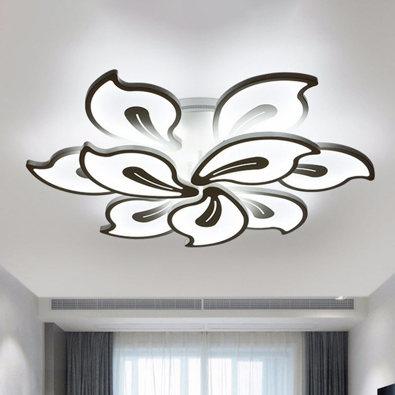 Illuminazione semifulpa a flossom a fluso moderno a soffitto bianco metallizzato a soffitto montato