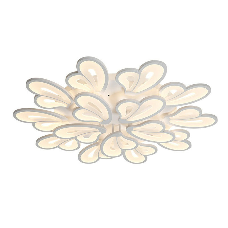 Acrylic Butterfly Flush Mount Light Contemporary White LED Semi Flush Ceiling Light