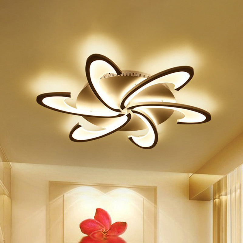 Windmill Acrylic LED Semi Flush Light Simplicity White Ceiling Flush Mount for Living Room