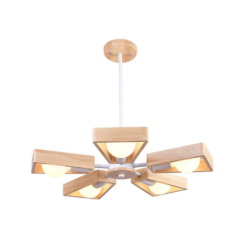 Cadre trapézoïde salon suspension en bois d'éclairage de lustre minimaliste minimaliste