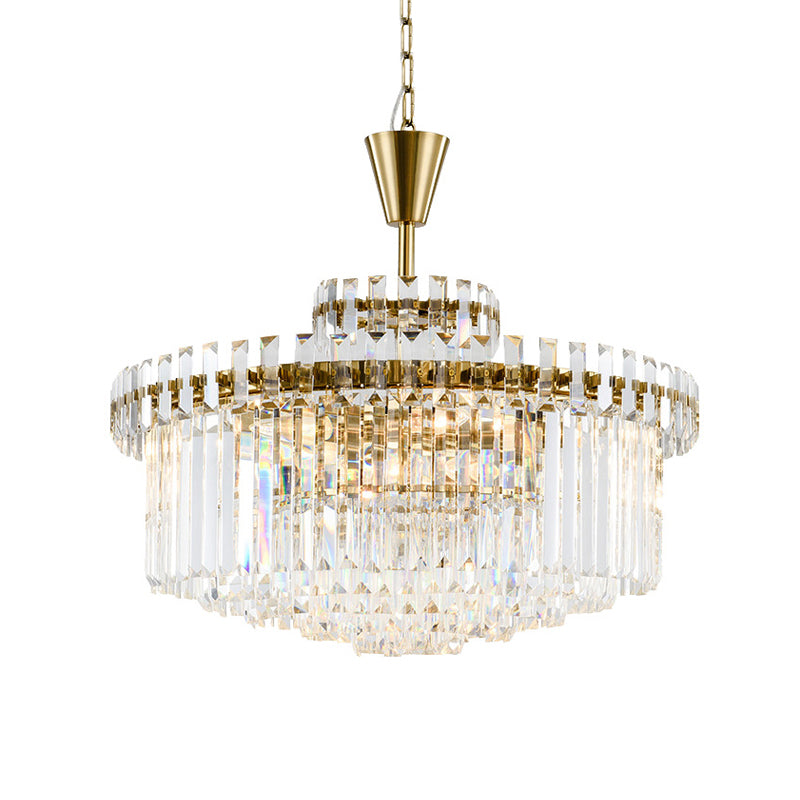 Luminaire de plafond à tambour moderne Crystal 9 LICTES LALLE DE CHANDELIER LASS, 25,5 "/31,5" de large