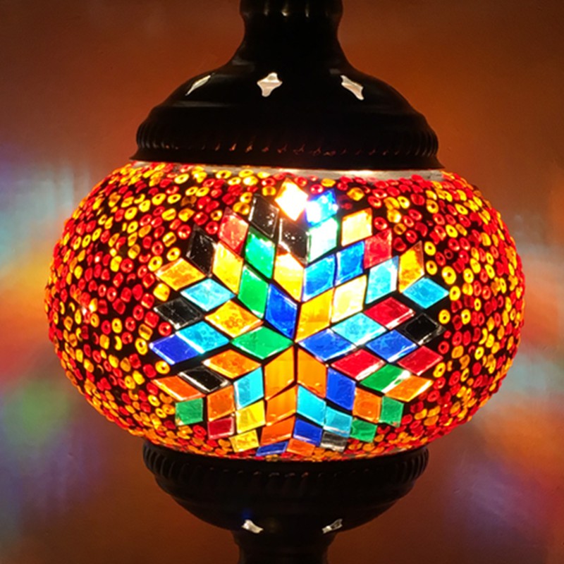 Gebrandschilderd glas Oblate hanglamp vintage 1 kop restaurantophanging verlichtingsarmatuur