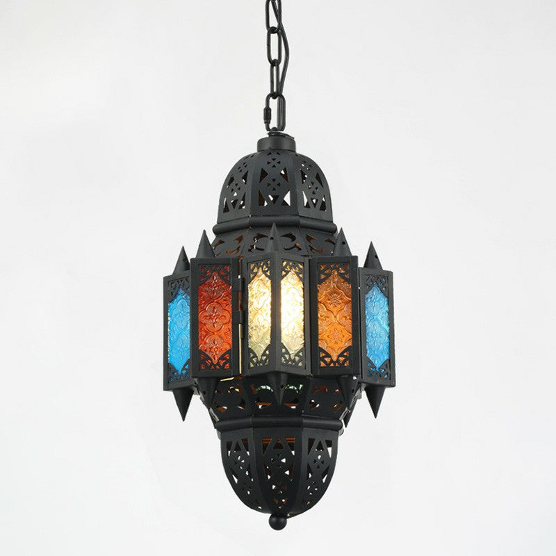 Single Suspension Light Antique Shaded Metallic Pendant Light Fixture in Black for Cafe