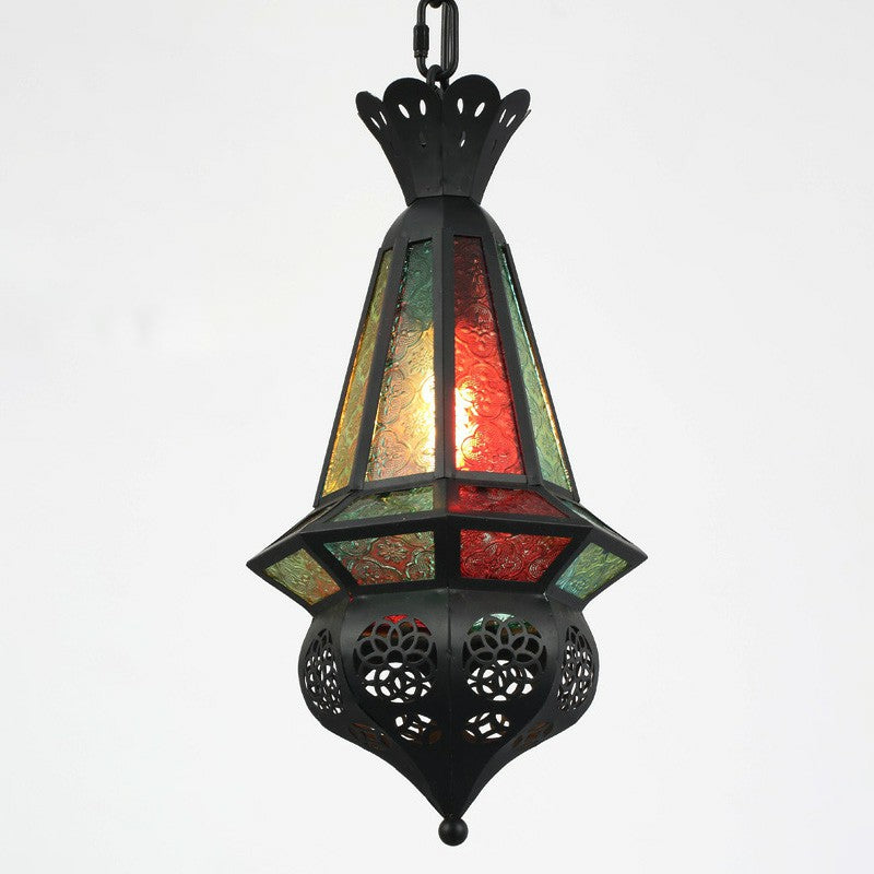 Single Suspension Light Antique Shaded Metallic Pendant Light Fixture in Black for Cafe