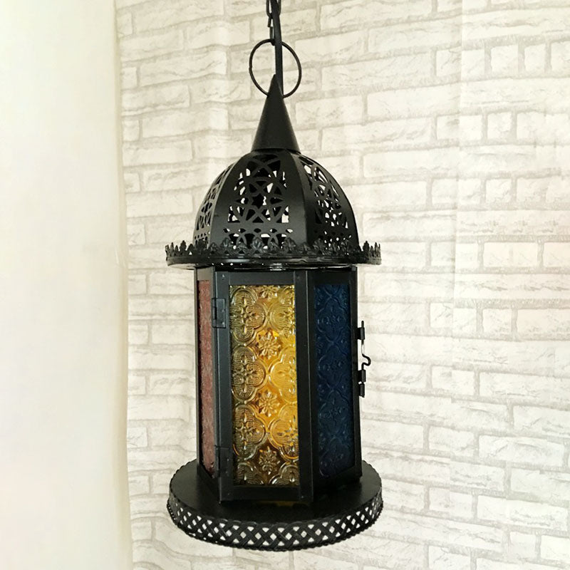 Retro-stijl huisvormige metalen plafondverlichting met één bulb in zwart voor restaurant