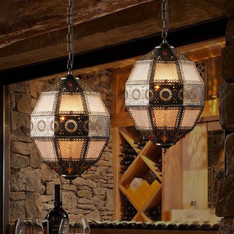 Traditional Hollow-out Suspension Light 3 Bulbs Restaurant Pendant Light Fixture in Bronze