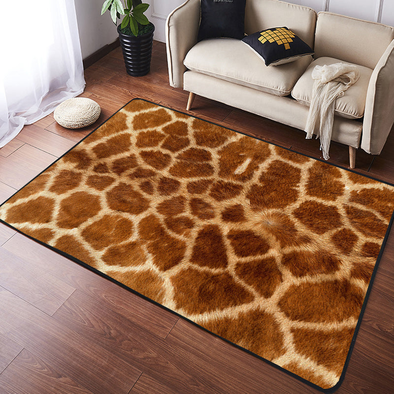 Tapis créatif occasionnel motif de fourrure animale multicolaire tapis lavable de machine de soins faciles pour décoration