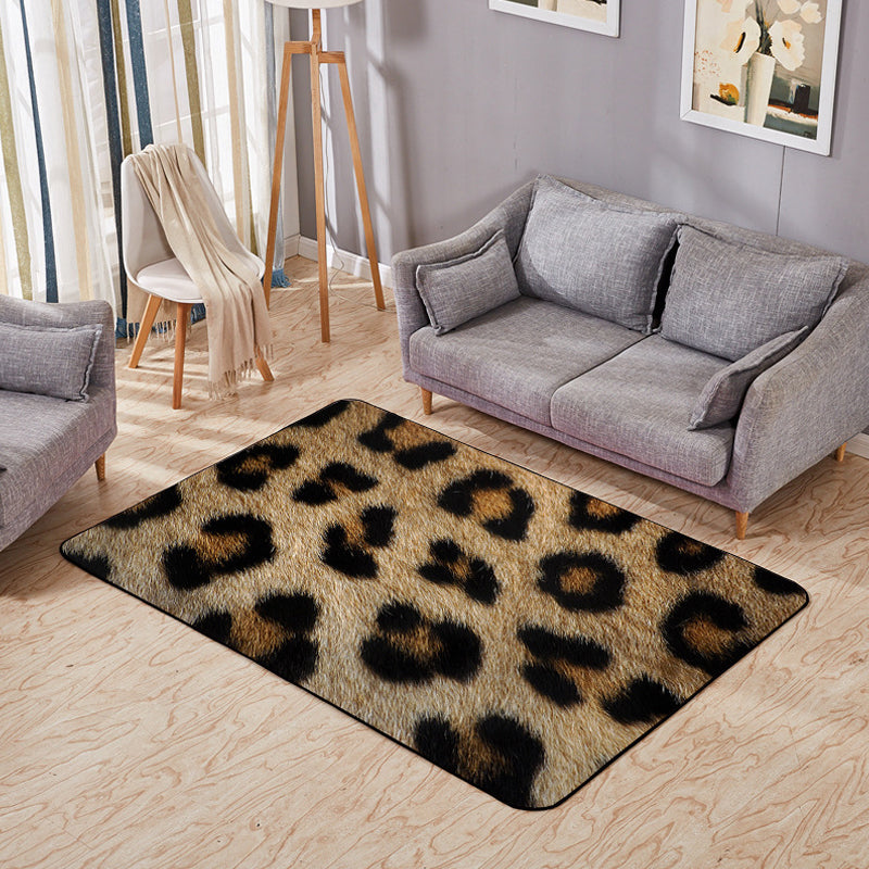 Tapis créatif occasionnel motif de fourrure animale multicolaire tapis lavable de machine de soins faciles pour décoration